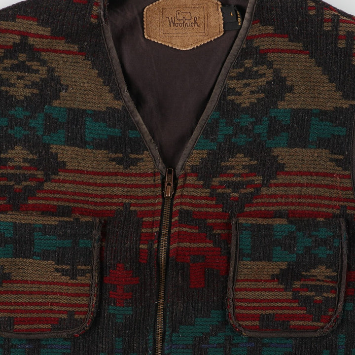 90'S WOOLRICH Open-front Native Pattern Wool Vest Made in USA Men's L Vintage /eaa376084