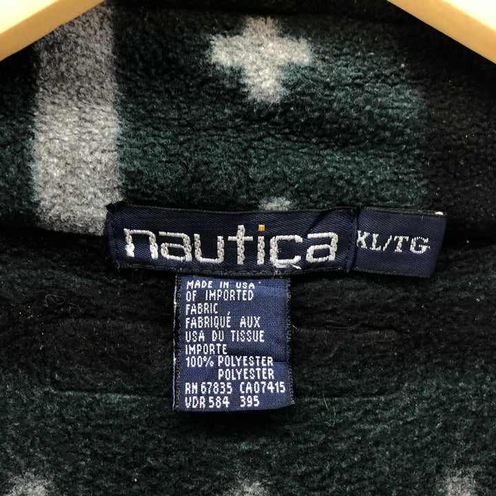 90'S NAUTICA all-over print half-zip fleece pullover made in USA men's XXL vintage /eaa376453