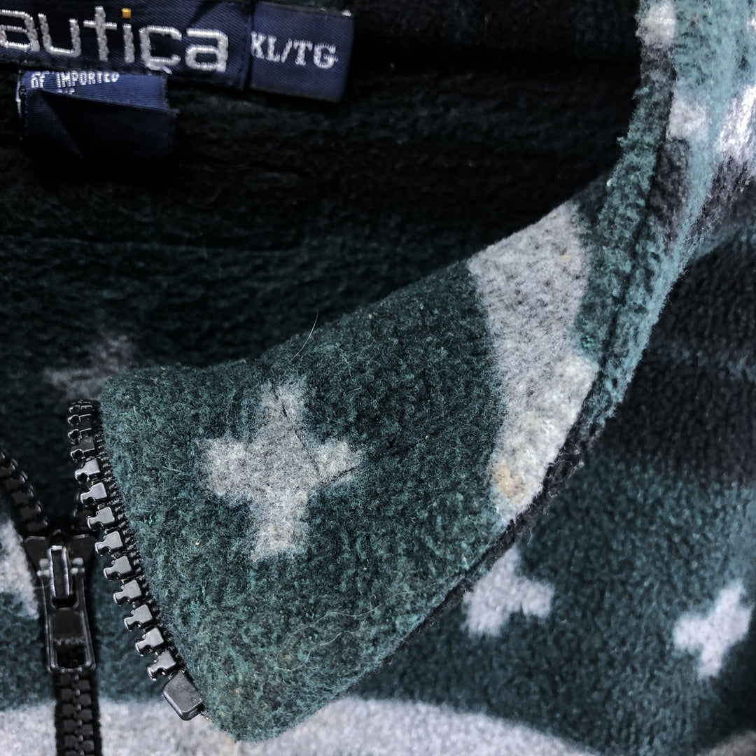 90'S NAUTICA all-over print half-zip fleece pullover made in USA men's XXL vintage /eaa376453