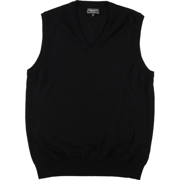 EXPRESS V-neck wool knit vest, men's M /eaa376593