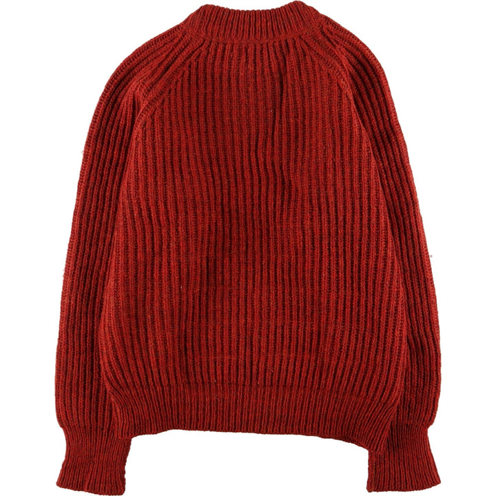 90'S LANDS END mock neck ribbed wool knit sweater made in the UK, men's L /eaa376946