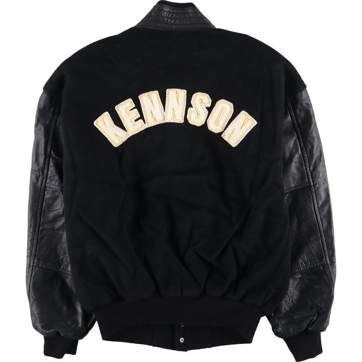 Back patch, leather sleeve wool varsity jacket, award jacket, varsity jacket, men's L /eaa377625
