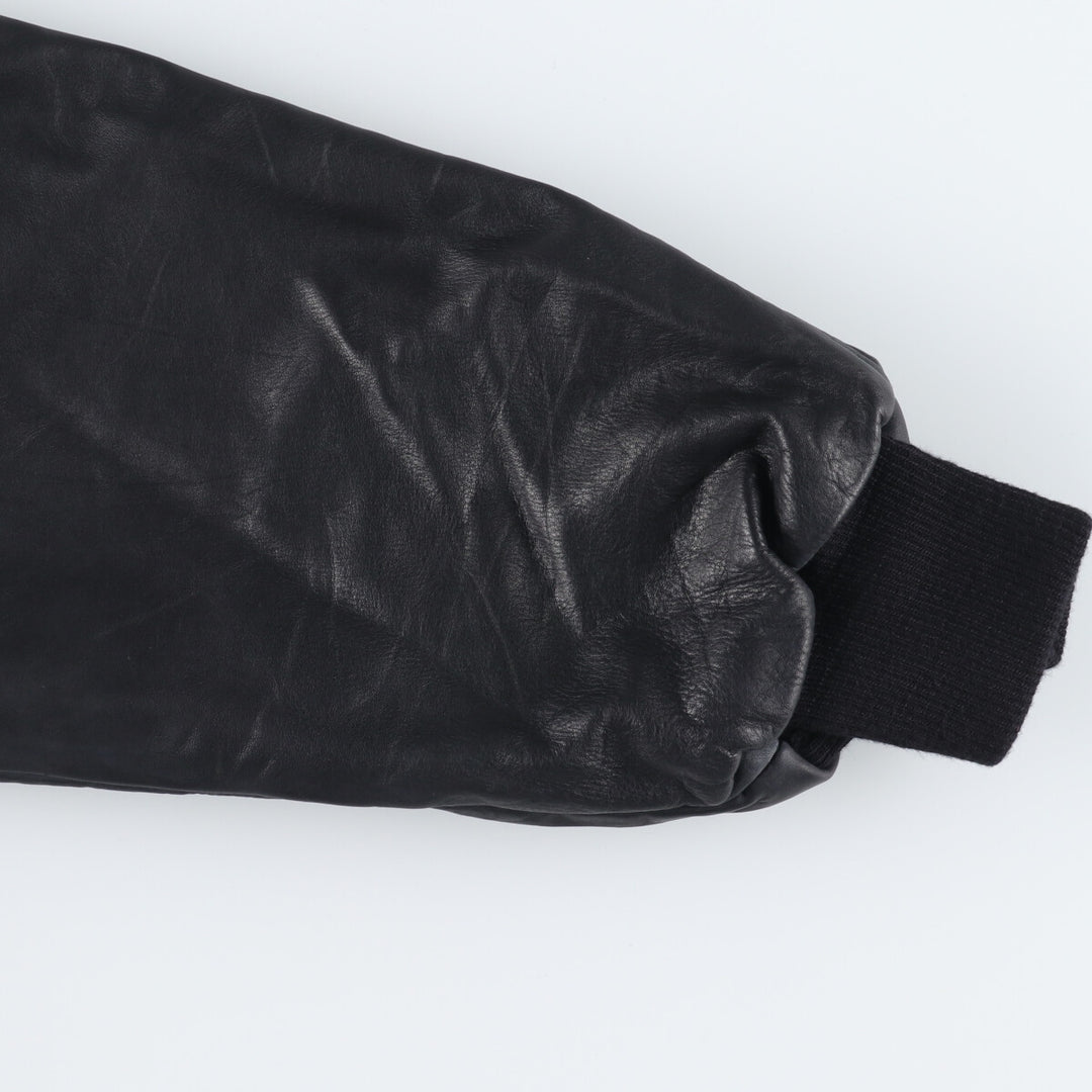 Back patch, leather sleeve wool varsity jacket, award jacket, varsity jacket, men's L /eaa377625