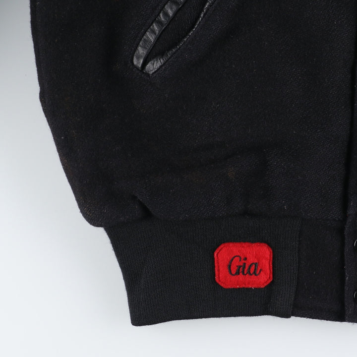 HOLLOWAY Wool Leather Sleeve Varsity Jacket with Back Embroidery and Sleeve Patches, Award Jacket, Varsity Jacket, Made in USA, Men's L /eaa377628