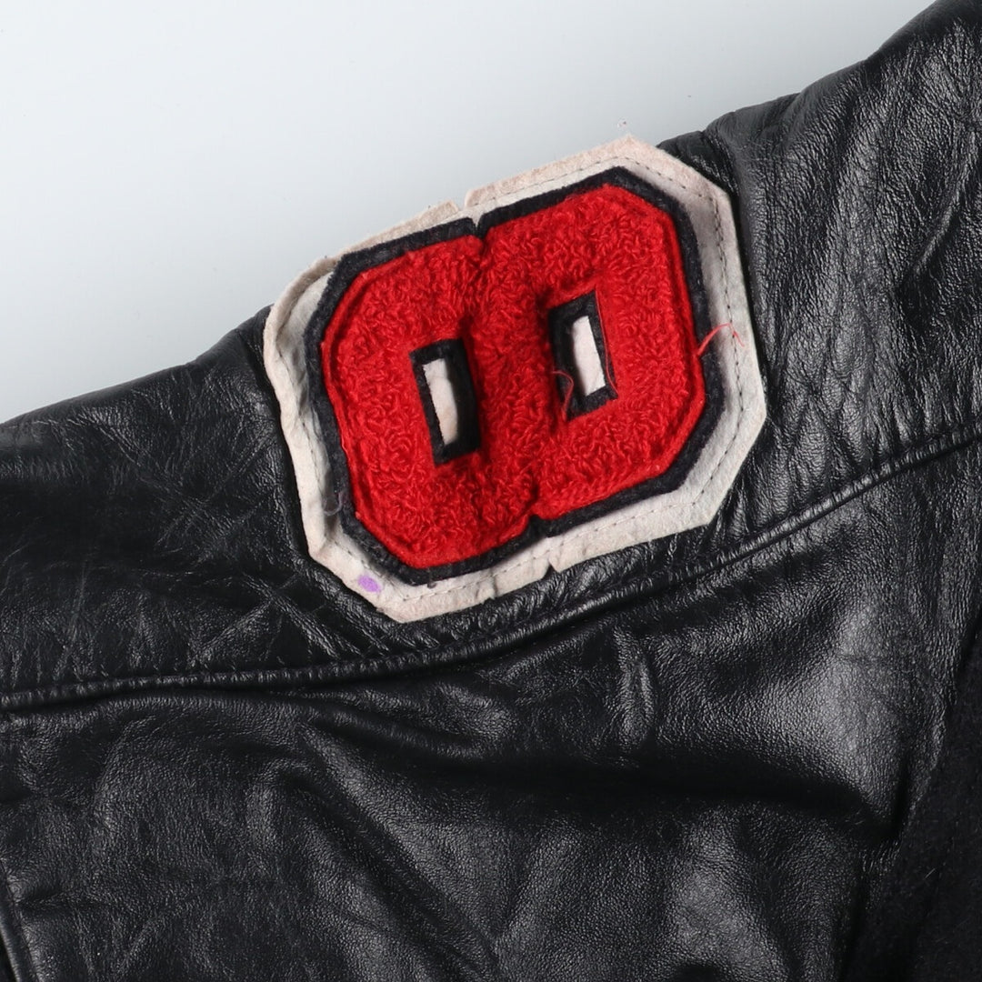 HOLLOWAY Wool Leather Sleeve Varsity Jacket with Back Embroidery and Sleeve Patches, Award Jacket, Varsity Jacket, Made in USA, Men's L /eaa377628