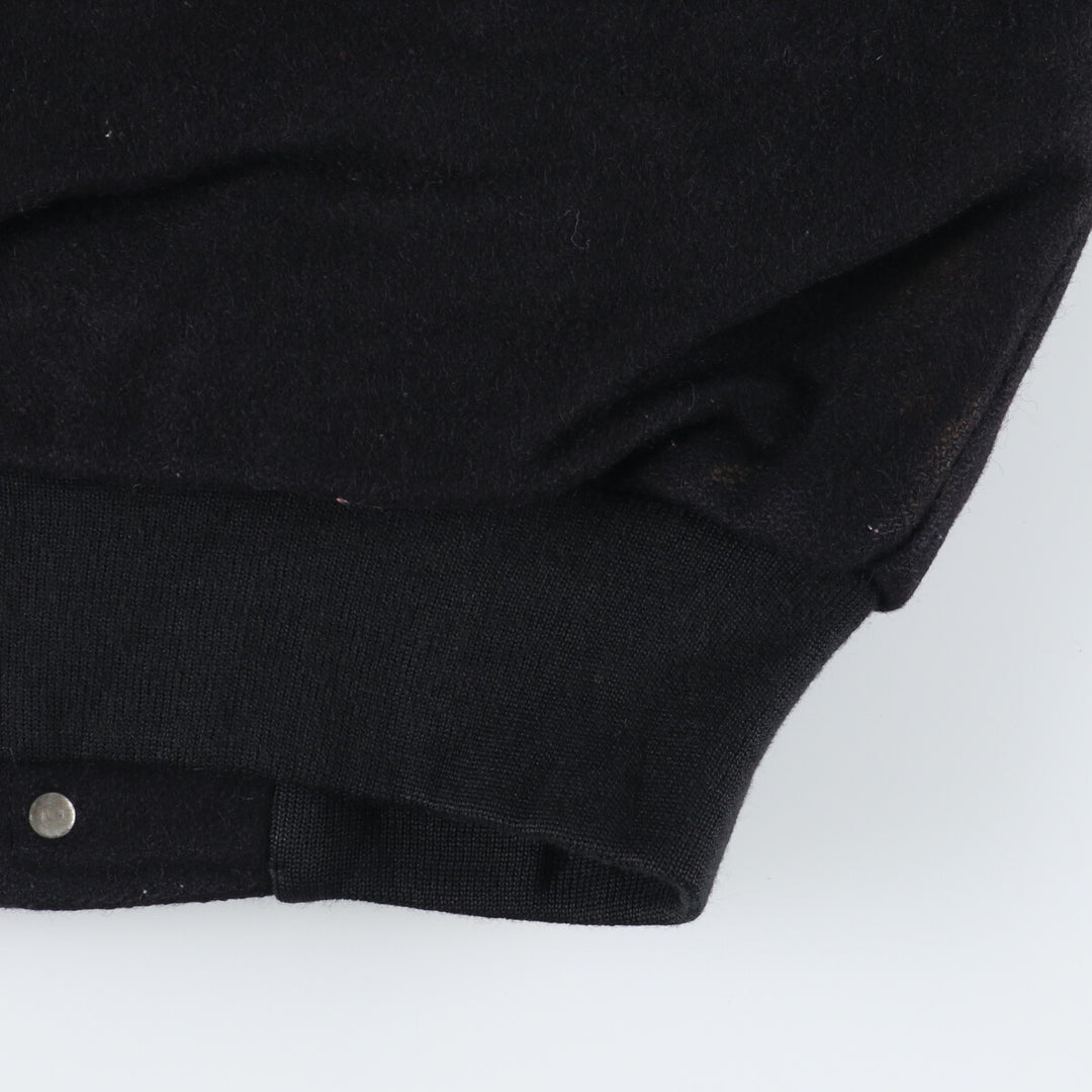 HOLLOWAY Wool Leather Sleeve Varsity Jacket with Back Embroidery and Sleeve Patches, Award Jacket, Varsity Jacket, Made in USA, Men's L /eaa377628