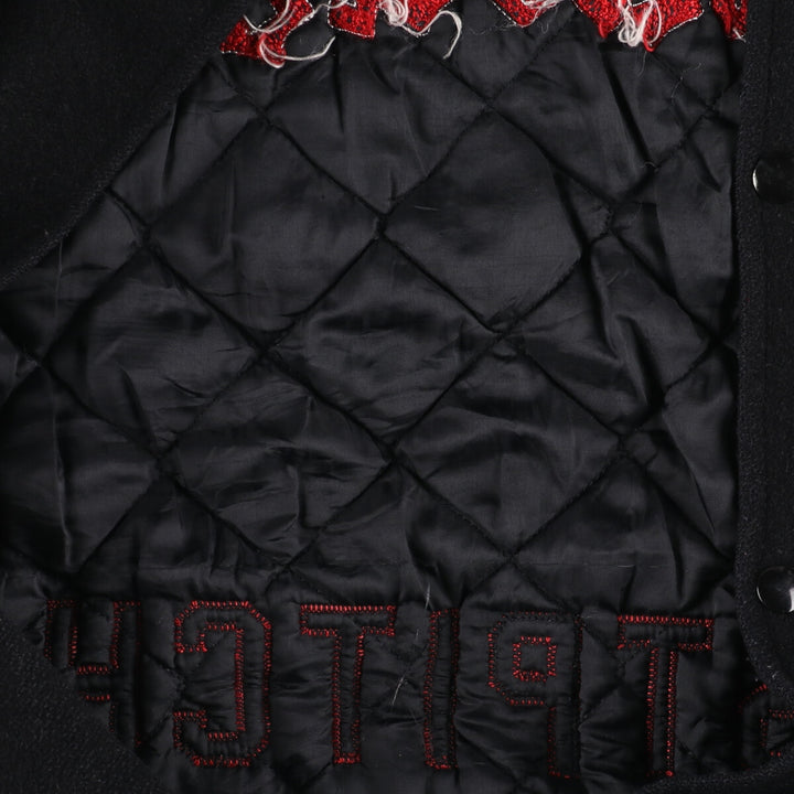 HOLLOWAY Wool Leather Sleeve Varsity Jacket with Back Embroidery and Sleeve Patches, Award Jacket, Varsity Jacket, Made in USA, Men's L /eaa377628