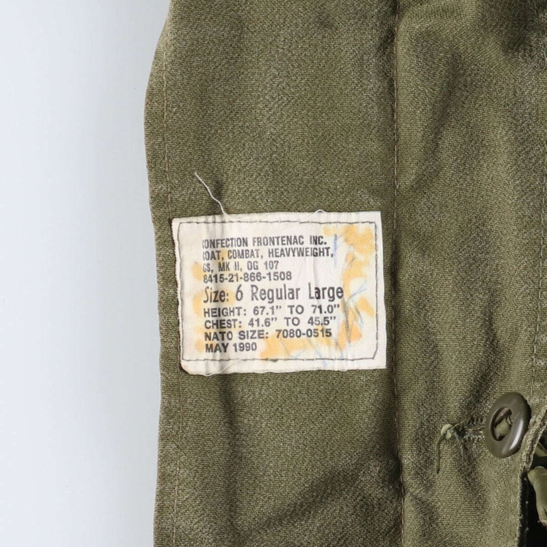 90'S Canadian Army Genuine MK2 Military Combat Jacket Men's XL Vintage /eaa377852