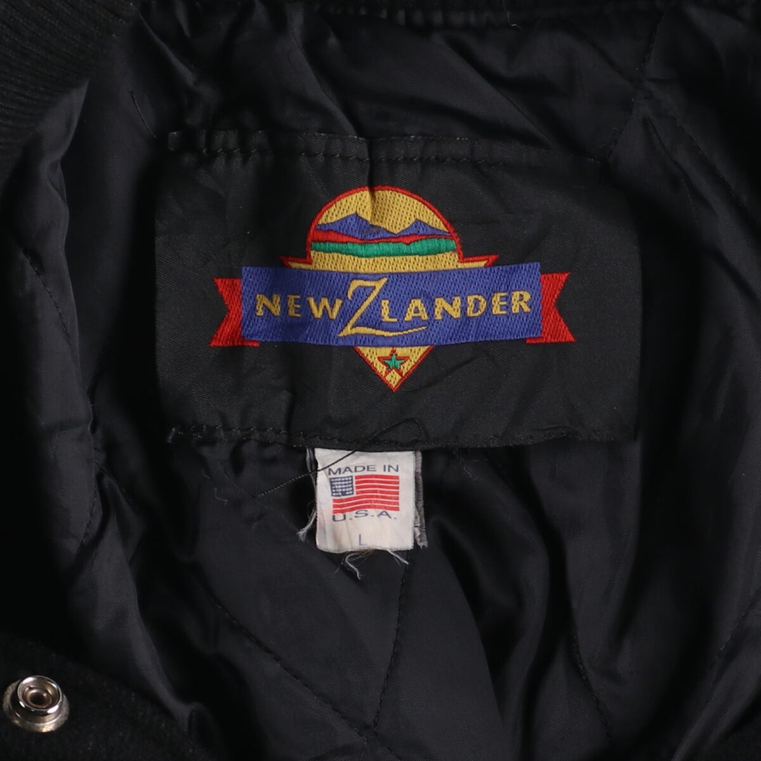 90'S NEW ZLANDER Wool Leather Sleeve Varsity Jacket Award Jacket Varsity Jacket Made in USA Men's M /eaa377873