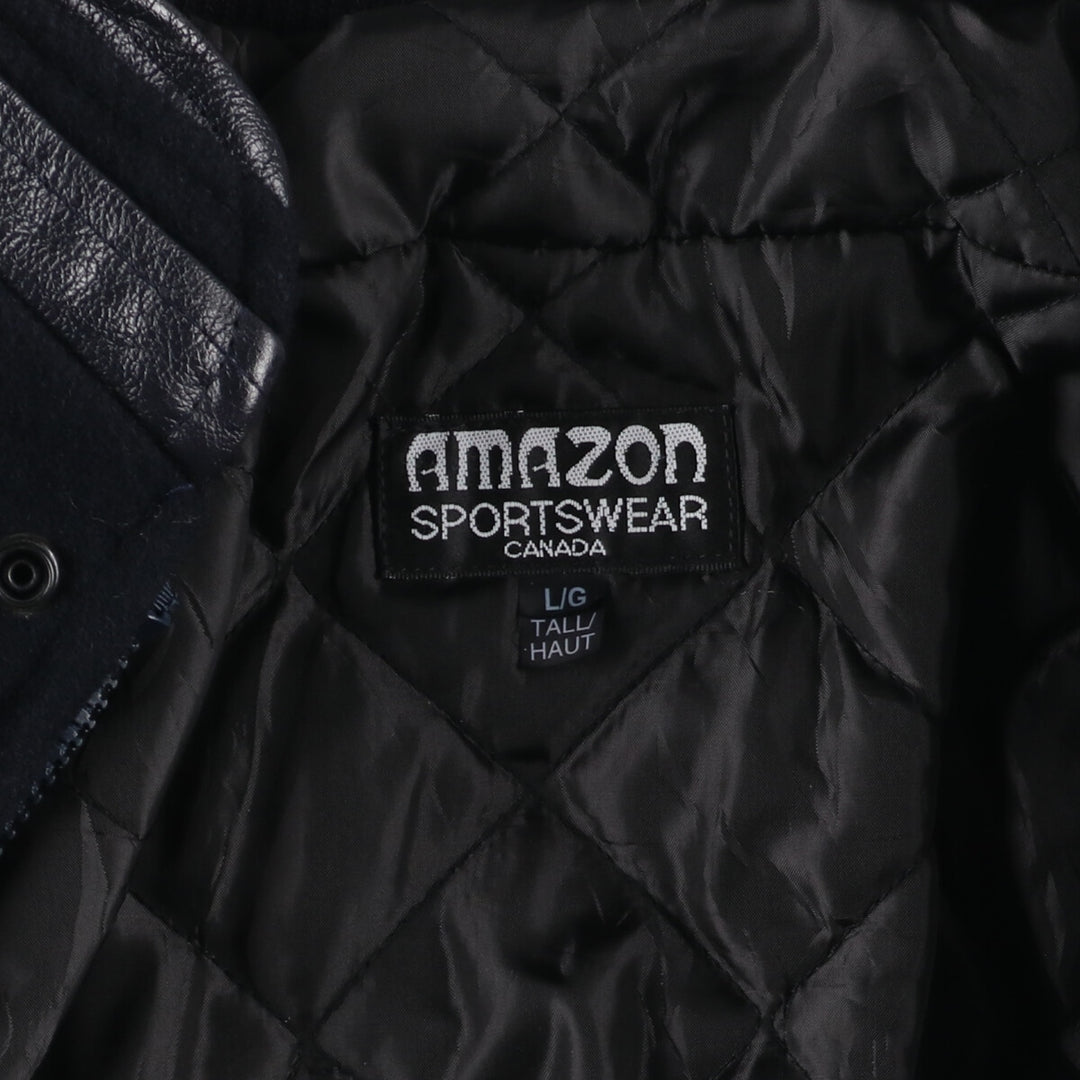 AMAZON SPORTSWEAR Leather Sleeve Wool Varsity Jacket Award Jacket Varsity Jacket Made in Canada Men's XL /eaa377876