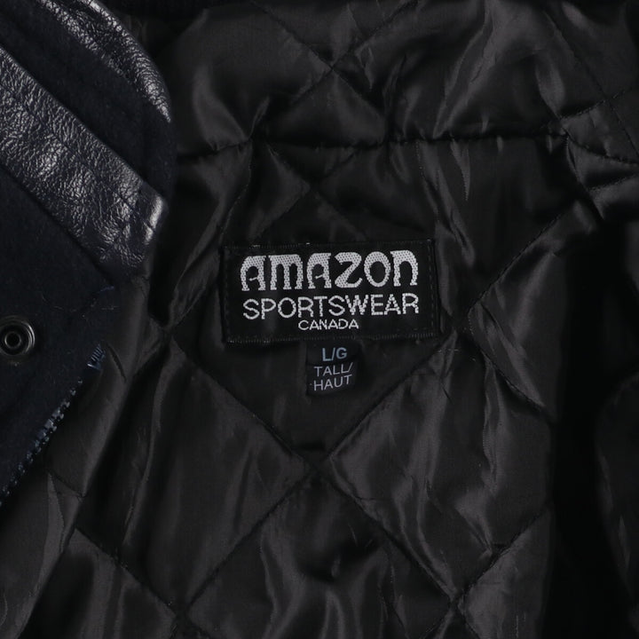 AMAZON SPORTSWEAR Leather Sleeve Wool Varsity Jacket Award Jacket Varsity Jacket Made in Canada Men's XL /eaa377876