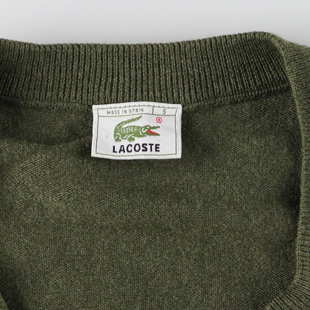 90'S Lacoste wool x acrylic knit cardigan made in Spain size 5 men's L vintage /eaa378170