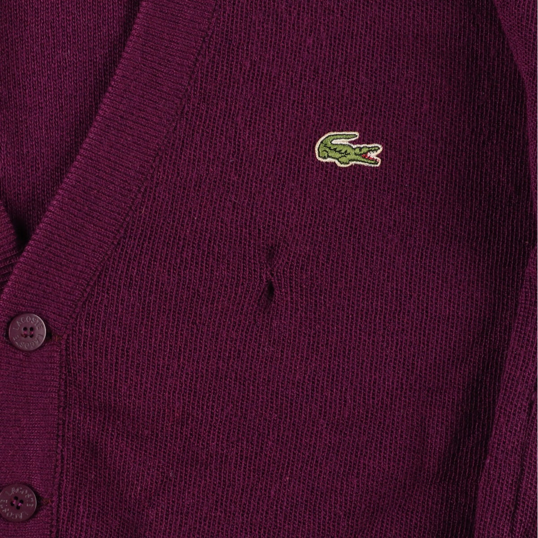 80'S Lacoste Wool x Acrylic Knit Cardigan Made in France Size 4 Men's L Vintage /eaa378178