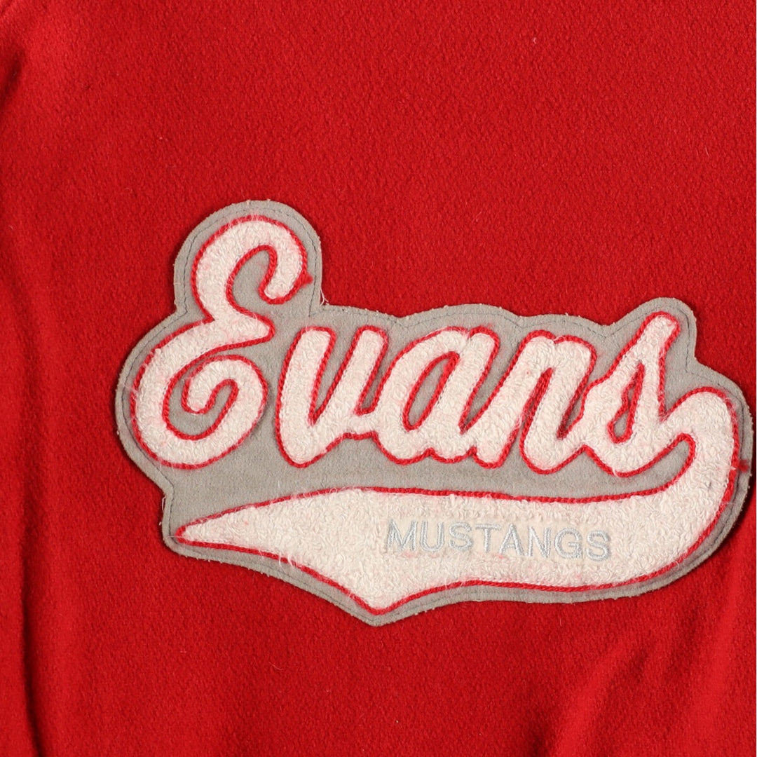 Big size Meca sleeve patch, collared, leather sleeve wool varsity jacket, award jacket, varsity jacket, made in USA, men's XXXL /eaa378386