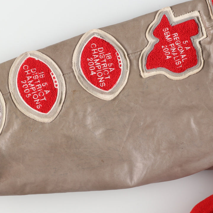 Big size Meca sleeve patch, collared, leather sleeve wool varsity jacket, award jacket, varsity jacket, made in USA, men's XXXL /eaa378386