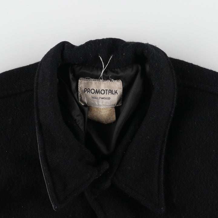 PROMOTALK Back Embroidery Collared Leather Sleeve Wool Stadium Jacket Award Jacket Varsity Jacket Men's L /eaa378504