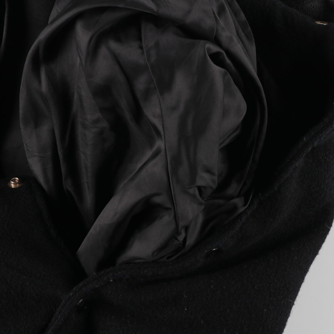 PROMOTALK Back Embroidery Collared Leather Sleeve Wool Stadium Jacket Award Jacket Varsity Jacket Men's L /eaa378504