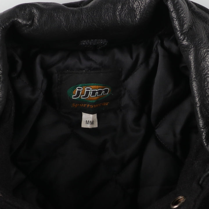 80'S jjm sportswear leather sleeve wool varsity jacket award jacket varsity jacket made in canada men's size L vintage /eaa378629