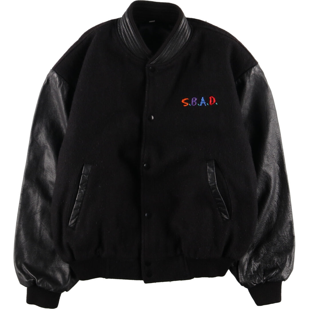 Leather sleeve wool varsity jacket award jacket varsity jacket men's L /eaa378632