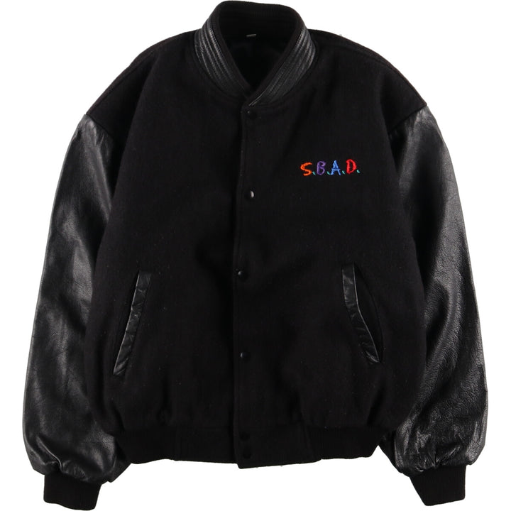 Leather sleeve wool varsity jacket award jacket varsity jacket men's L /eaa378632