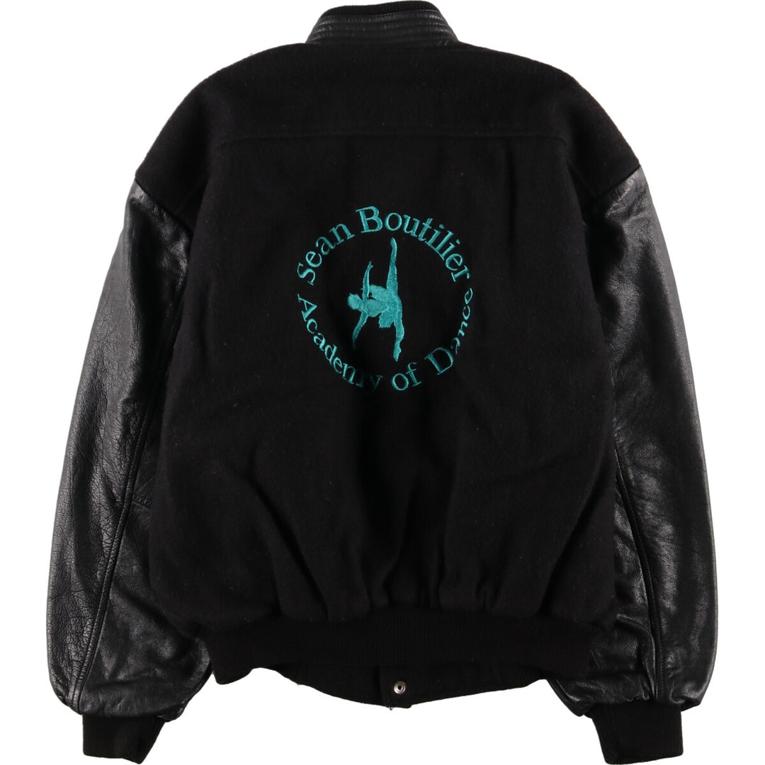 Leather sleeve wool varsity jacket award jacket varsity jacket men's L /eaa378632