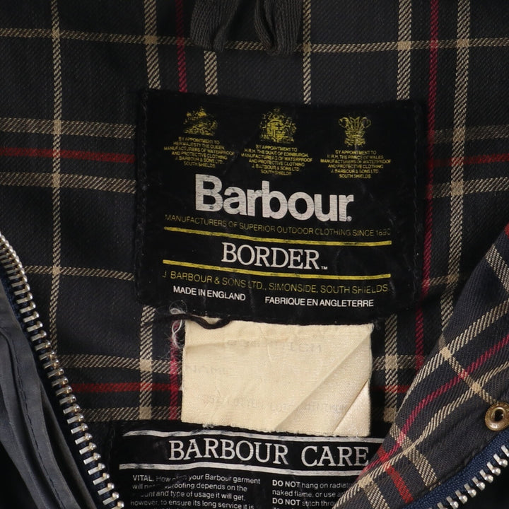 80'S Barbour BORDER Old 3 Warrant Waxed Cotton Oiled Jacket C36 Men's S Vintage /eaa378767
