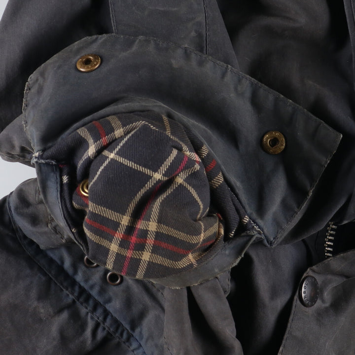 80'S Barbour BORDER Old 3 Warrant Waxed Cotton Oiled Jacket C36 Men's S Vintage /eaa378767