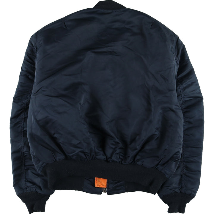 90'S MA-1 Military Flight Jacket, Made in USA, Men's Size XL Nylon navy blue type Vintage Second Hand
