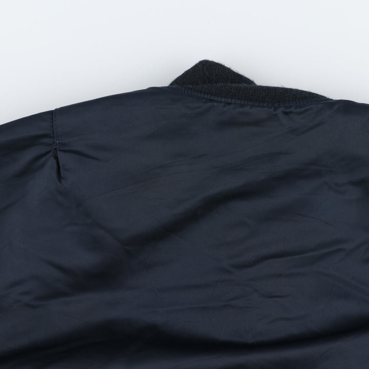 90'S MA-1 Military Flight Jacket, Made in USA, Men's Size XL Nylon navy blue type Vintage Second Hand