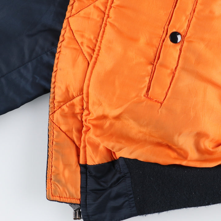 90'S MA-1 Military Flight Jacket, Made in USA, Men's Size XL Nylon navy blue type Vintage Second Hand