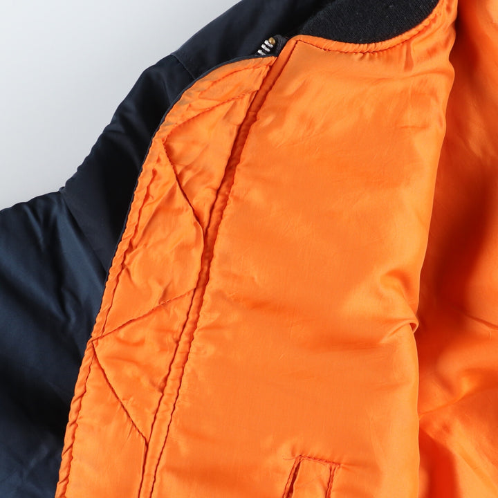 90'S MA-1 Military Flight Jacket, Made in USA, Men's Size XL Nylon navy blue type Vintage Second Hand