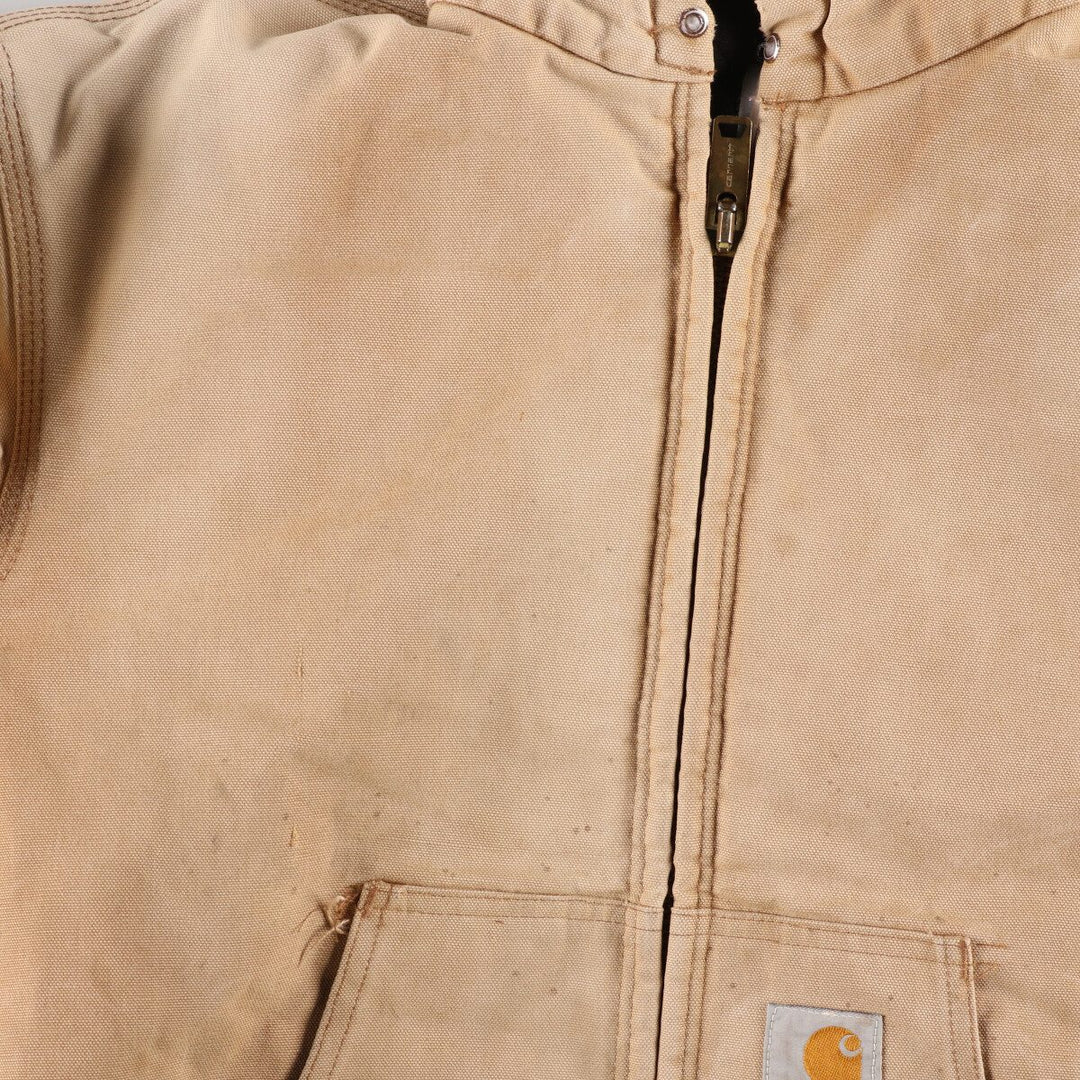 90'S Carhartt Active Jacket, Duck Fabric Full Zip Hoodie, Made in USA, Men's XXL, Vintage /eaa378892