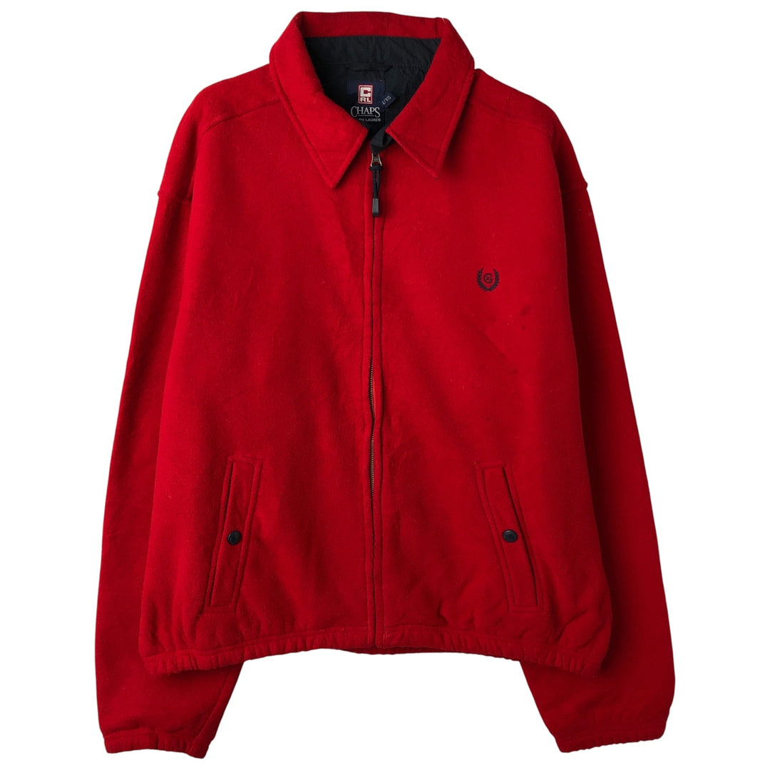 Ralph Lauren CHAPS Swing Top Fleece Jacket, Men's Size XL polyester red type Vintage Second Hand
