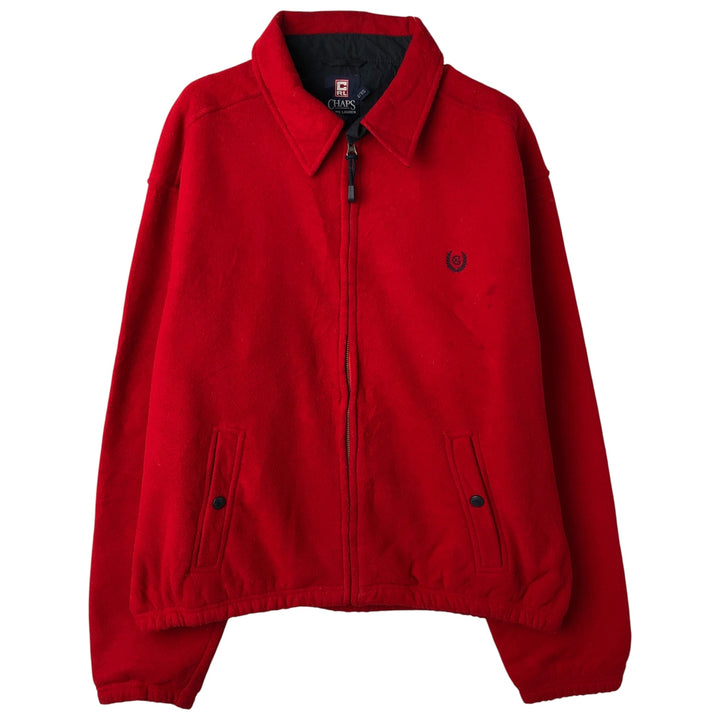 Ralph Lauren CHAPS Swing Top Fleece Jacket, Men's Size XL polyester red type Vintage Second Hand