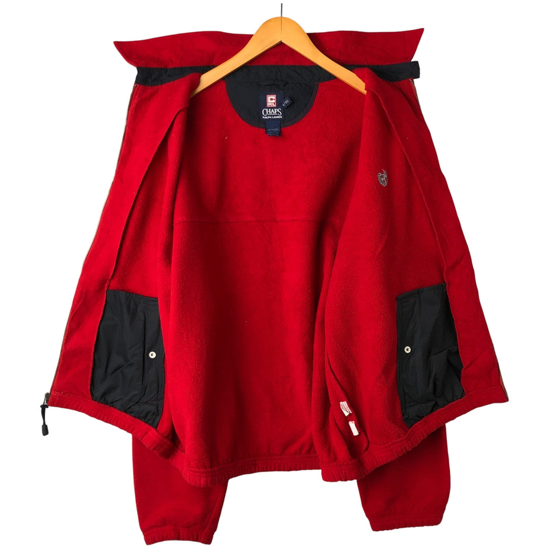 Ralph Lauren CHAPS Swing Top Fleece Jacket, Men's Size XL polyester red type Vintage Second Hand