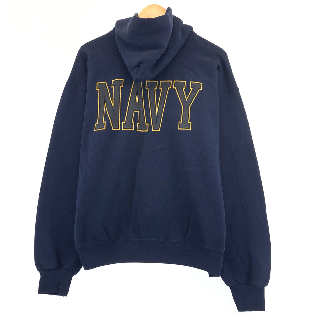 90'S SOFFE USNAVY double-sided print sweatshirt pullover hoodie made in USA men's L vintage /eaa379477