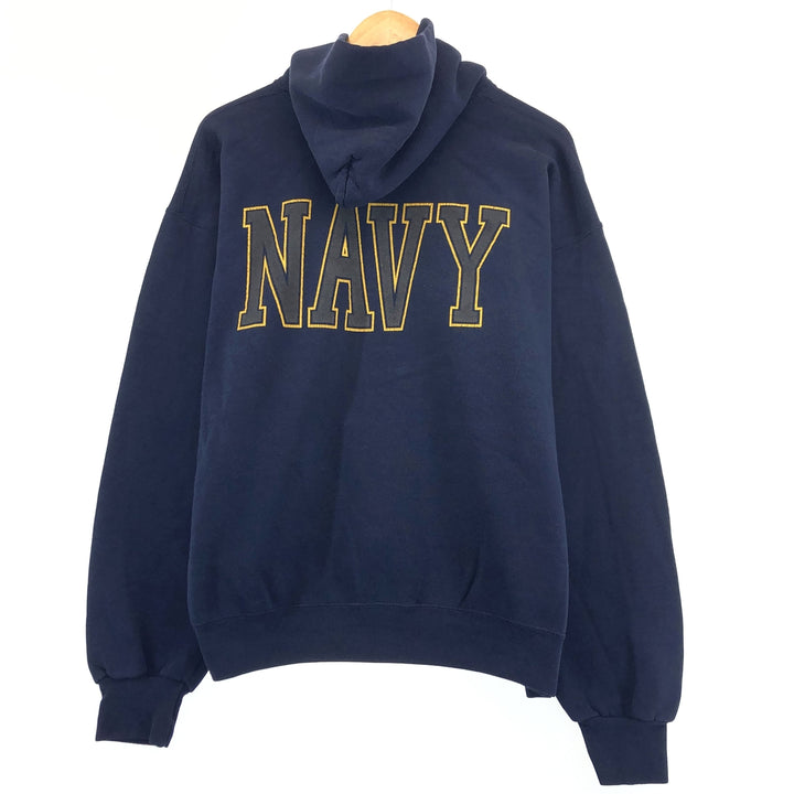 90'S SOFFE USNAVY double-sided print sweatshirt pullover hoodie made in USA men's L vintage /eaa379477