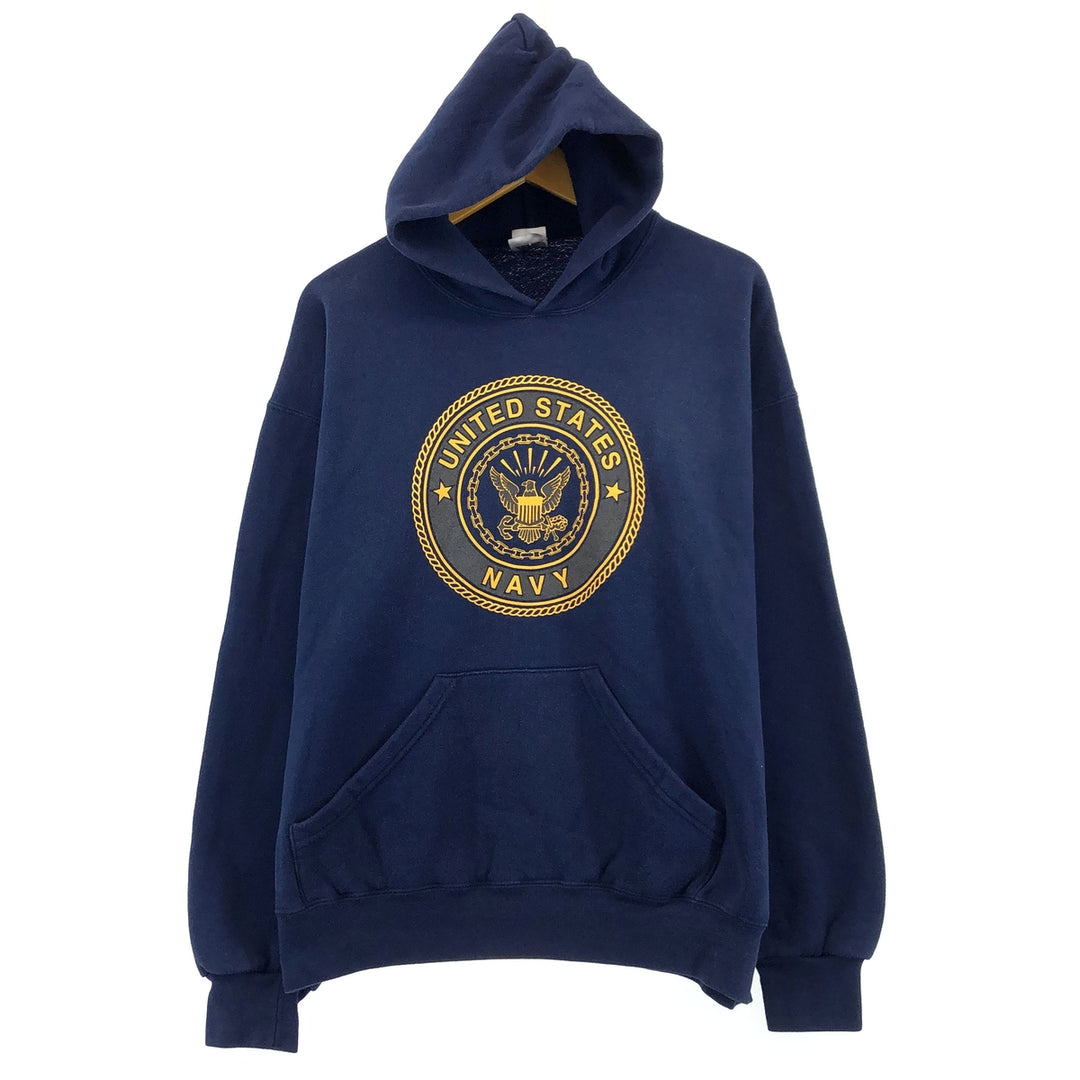 SOFFE USNAVY double-sided print sweatshirt pullover hoodie made in USA men's XL /eaa379564