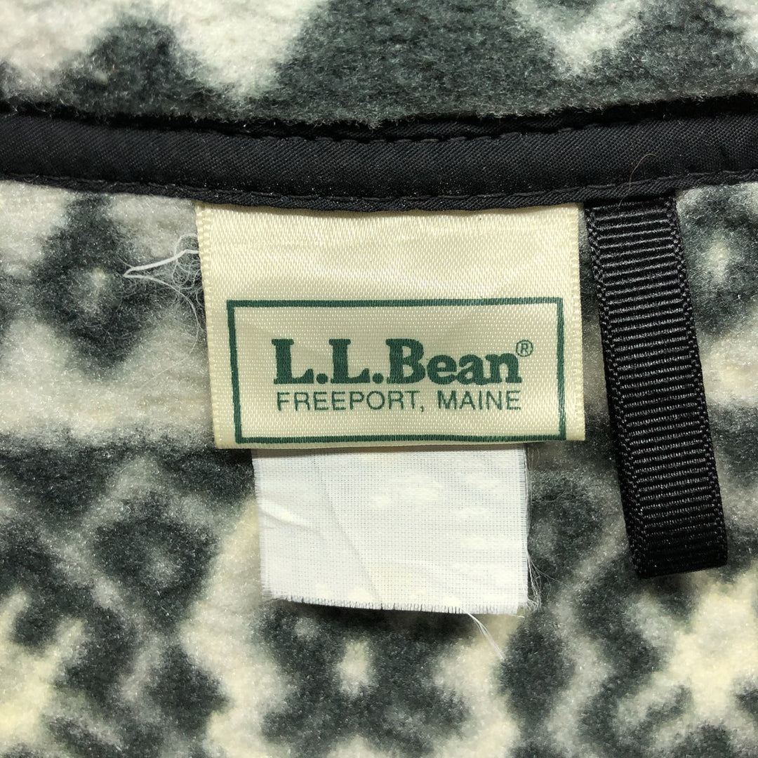 80'S LLBean all-over print half snap fleece pullover, men's XL size, vintage /eaa379679