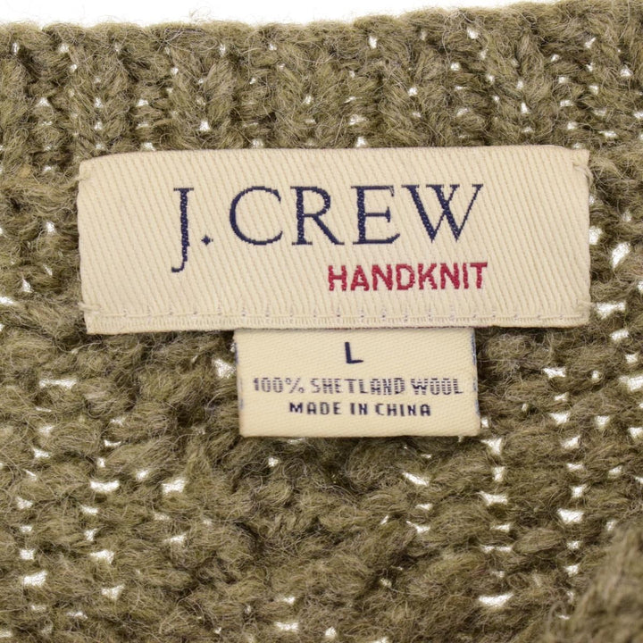 00'S J.Crew HAND KNIT Fisherman Aran Knit Sweater Men's L /eaa379697