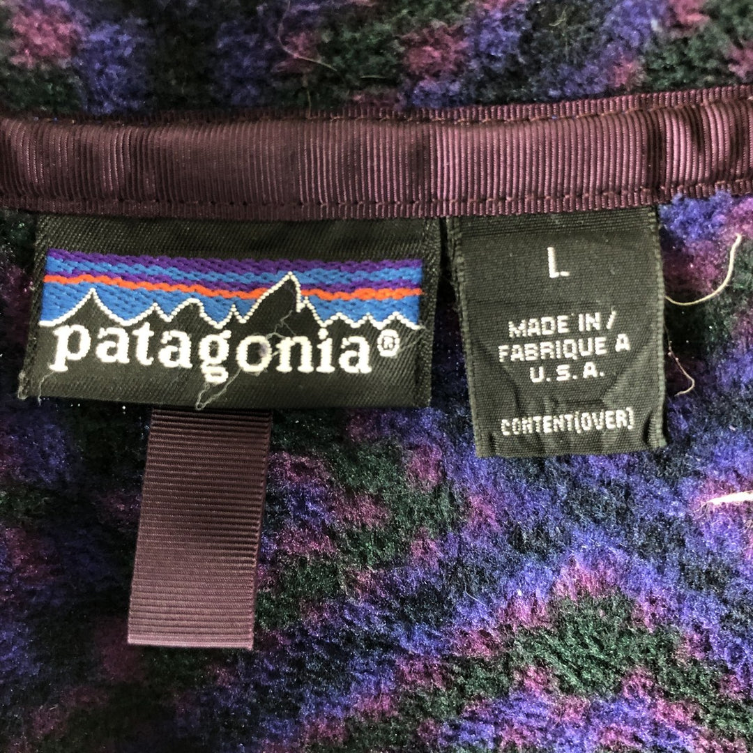 90s~00'S Patagonia Snap T 25200 All-over print fleece pullover Made in USA Men's L size Vintage /eaa379718