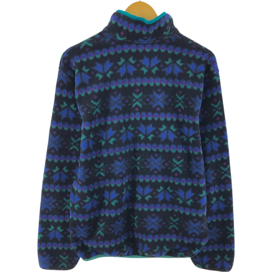 70s~80'S LLBean All-over Fair Isle Pattern Fleece Pullover, Men's L size, Vintage /eaa379727