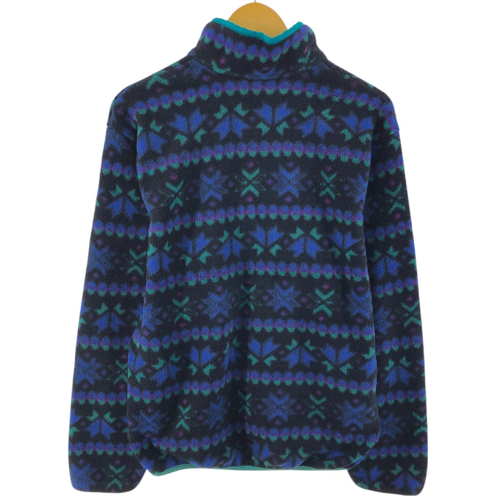 70s~80'S LLBean All-over Fair Isle Pattern Fleece Pullover, Men's L size, Vintage /eaa379727