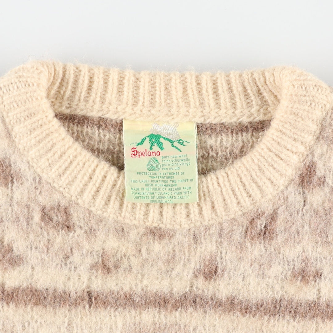 SPELANA All-over Snow Pattern Nordic Sweater Made in Ireland Men's M size /eaa379736
