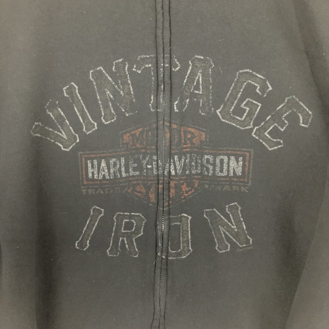 Harley-Davidson Eagle Pattern Full Zip Sweatshirt, Men's XXL / eaa379935