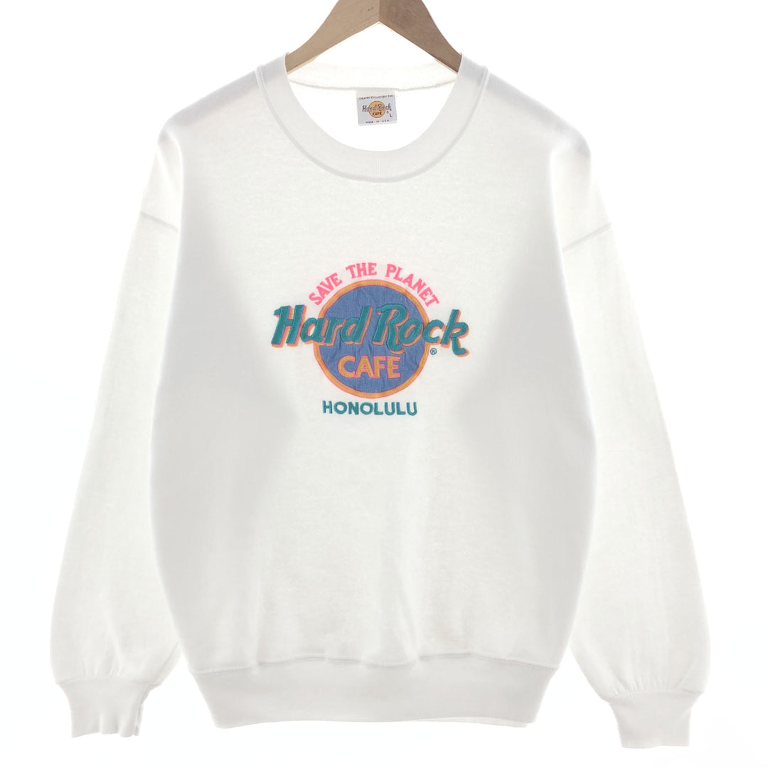 90'S Hard Rock Cafe HONOLULU Advertising Sweatshirt Trainer Made in USA Men's L Vintage /eaa380147