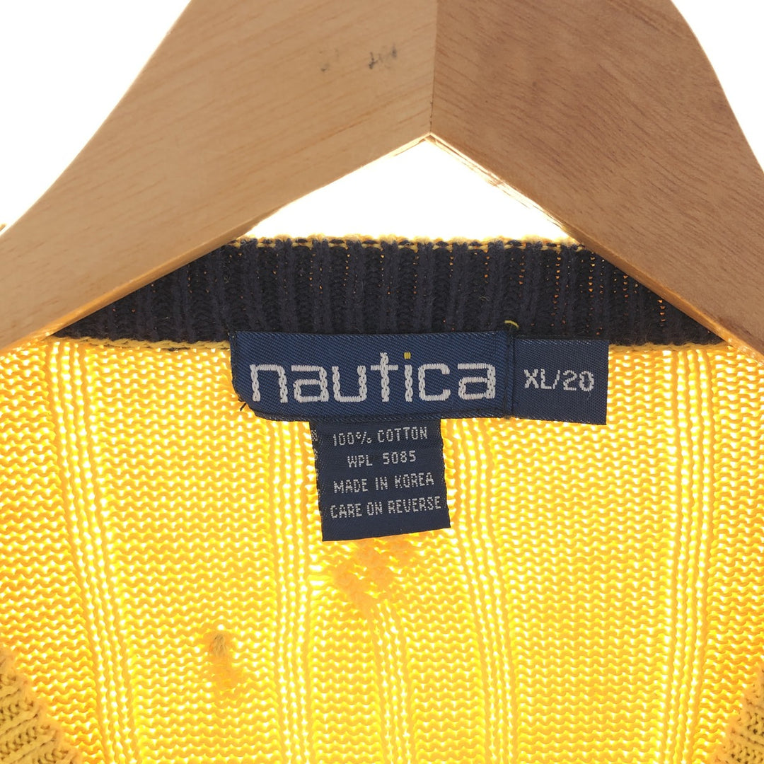 90'S NAUTICA Cotton Knit Sweater Men's XL Size Vintage /eaa380186