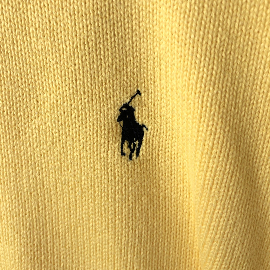 Ralph Lauren POLO by Ralph Lauren Cotton Knit Half Zip Sweater Men's XL cotton yellow type Vintage Second Hand