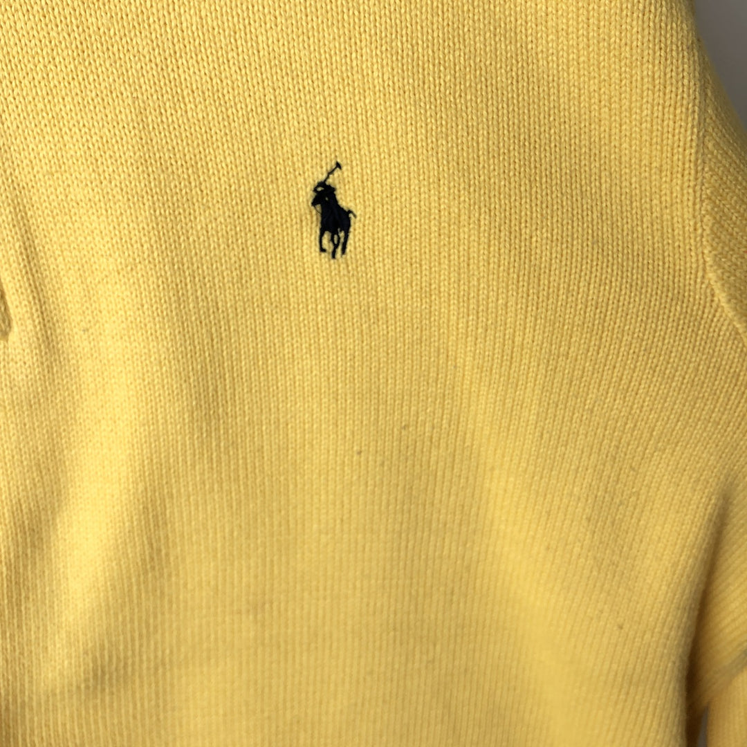 Ralph Lauren POLO by Ralph Lauren Cotton Knit Half Zip Sweater Men's XL cotton yellow type Vintage Second Hand