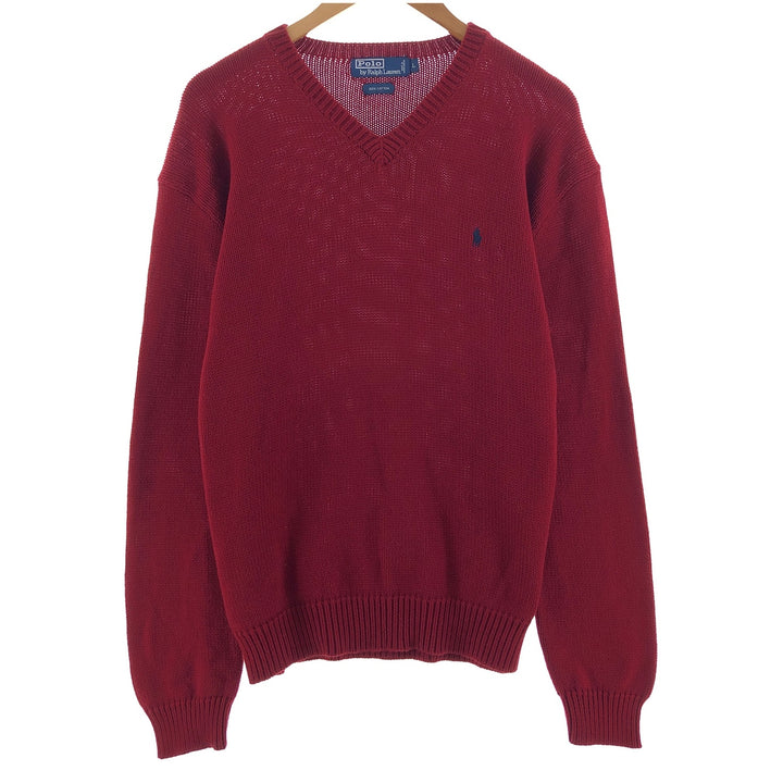 Ralph Lauren POLO by Ralph Lauren V-neck cotton knit sweater, men's size L / eaa380199